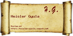 Heisler Gyula névjegykártya